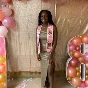 Formal Gold Dress, Size 5, Only worn once